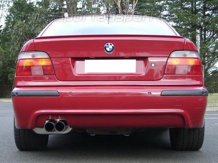 Eisenmann Edelstahl Sportauspuff BMW E39 535i 540i Limo mit M-Technik-Heckschürze 2x76mm rund scharf gerade