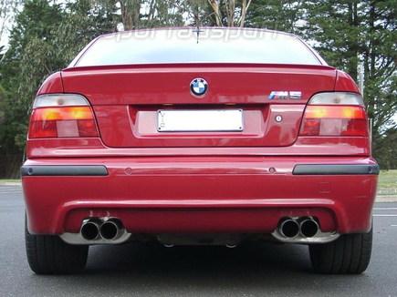 Eisenmann Edelstahl Duplex Sportauspuff BMW E39 M5 Limousine je 2x76mm rund scharf gerade