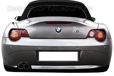 Eisenmann Edelstahl Sportauspuff BMW Z4 E85 Roadster mit Serienheckschürze 2 x 76mm rund scharf gerade