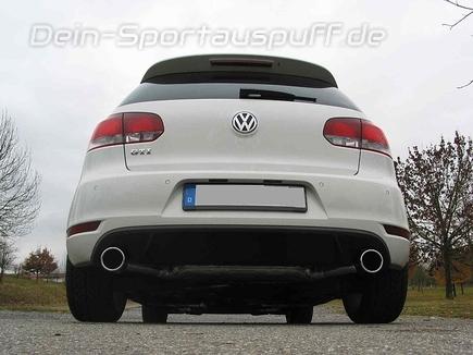 Eisenmann Edelstahl Duplex Sportauspuff VW Golf 6 GTI 2 x 102mm rund eingerollt gerade