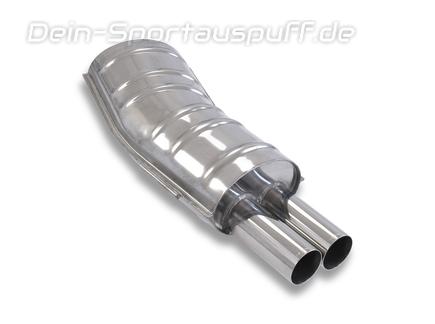 Eisenmann Edelstahl Sportauspuff RACE-Version BMW 3er E36 Limo Coupe Cabrio Touring 325i 328i 2x76mm rund scharf gerade