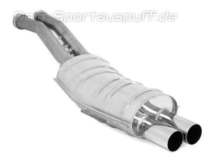 Eisenmann Edelstahl Sportauspuff inkl. Verbindungsrohr RACE-Version BMW 3er E36 M3 2x76mm rund scharf gerade