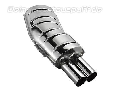 Eisenmann Sportauspuff inkl. Verbindungsrohr BMW 3er E36 Limo Coupe Cabrio Touring 316i 2x76mm rund scharf gerade