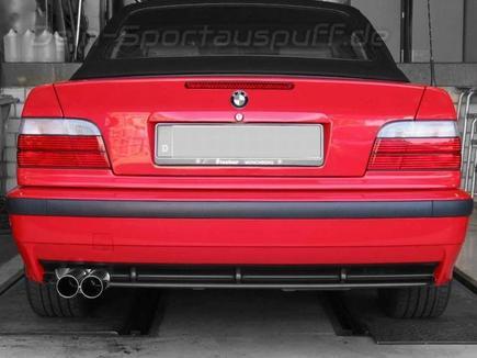 Eisenmann Sportauspuff inkl. Verbindungsrohr BMW 3er E36 Limo Coupe Cabrio Touring 325i 328i 2x70mm rund scharf gerade