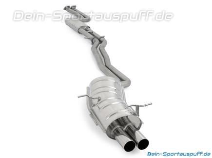 Eisenmann Komplettanlage ab Kat mit RACE-Schalldämpfer BMW 3er E46 Limo Touring Coupe Cabrio 320i 325i 330i 2x76mm rund scharf gerade