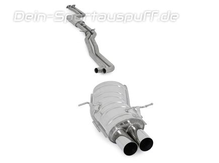 Eisenmann Komplettanlage ab Kat mit RACE-Schalldämpfer BMW 3er E46 Limo Touring Coupe Cabrio 320i 325i 330i 2x83mm rund scharf gerade