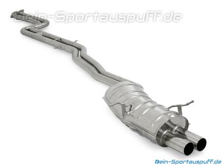 Eisenmann Racing-Komplettanlage ab Kat mit RACE-Schalldämpfer BMW 3er E46 Limo Touring Coupe Cabrio 320i 325i 330i 2x76mm rund scharf gerade