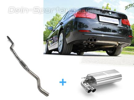 Eisenmann Komplettanlage ab Kat mit Klappensteuerung BMW 3er F30 F31 Limousine u. Touring 328i 2x76mm rund scharf gerade
