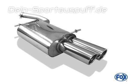 Fox Edelstahl Sportauspuff Seat Exeo Limo u. ST 2x80mm rund eingerollt abgeschrägt ohne Absorber