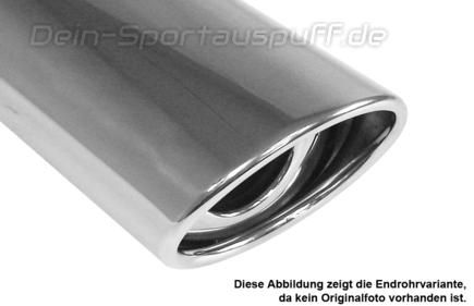 Fox Edelstahl Auspuffendrohr zum Anschweißen 129x106mm oval Länge 300mm Typ 33