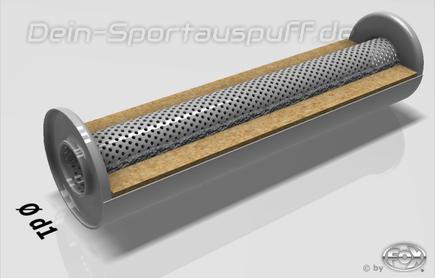 Fox Edelstahl Universal Schalldämpfer rund 125mm einflutig Länge 420mm Eingang/Ausgang 63,5mm/63,5mm Fox Edelstahl Universal Schalldämpfer rund 125mm einflutig Länge 420mm Eingang/Ausgang 63,5mm/63,5mm