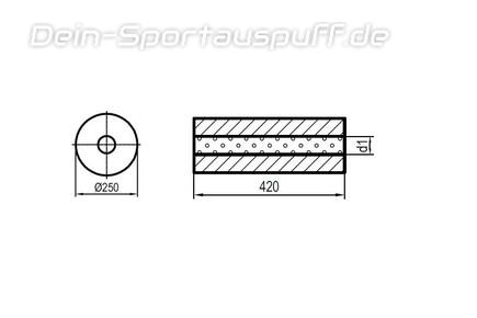 Fox Edelstahl Universal Schalldämpfer rund 250mm einflutig Länge 420mm Eingang/Ausgang 50mm/50mm Fox Edelstahl Universal Schalldämpfer rund 250mm einflutig Länge 420mm Eingang/Ausgang 50mm/50mm