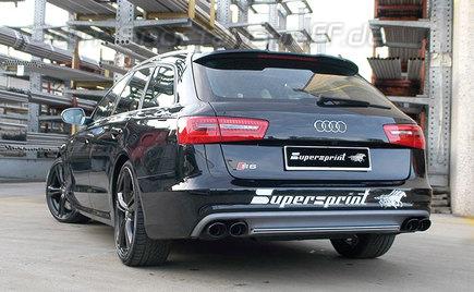Supersprint Edelstahl Duplex Sportauspuff-Komplettanlage ab VSD Audi S6 quattro Typ 4G je 2x 100x75mm oval eingerollt abgeschrägt in schwarz