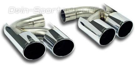 Supersprint Edelstahl Duplex Endrohrsatz Porsche Cayenne 2 Typ 958 3.0l Diesel je 2x 100mm rund eingerollt abgeschrägt