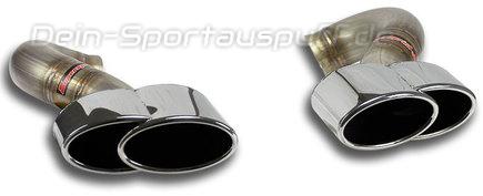 Supersprint Edelstahl Duplex Endrohrsatz Porsche Cayenne 2 Typ 958 3.0l Diesel je 2x 145x95mm oval eingerollt abgeschrägt verschachtelt