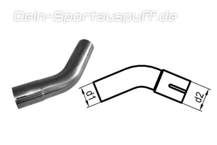 Fox Edelstahl Auspuff Rohrbogen 45° Ø 88,9mm geweitet (Steckverbindung)