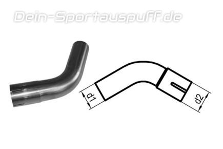 Fox Edelstahl Auspuff Rohrbogen 60° Ø 88,9mm geweitet (Steckverbindung)