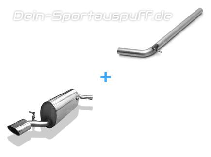Fox Edelstahl Racing-Komplettanlage ab Kat VW Polo 5 Typ 6R 6C 115x85mm oval eingerollt abgeschrägt