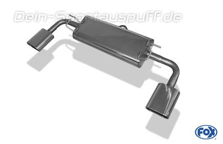 Fox Edelstahl Duplex Sportauspuff Suzuki Grand Vitara JT 5-Tür je 160x80mm flachoval eingerollt abgeschrägt