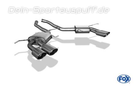 Fox Edelstahl Duplex Sportauspuff Mercedes M-Klasse ML63 AMG W164 je 2x115x85mm oval eingerollt abgeschrägt mit langer Tulpe