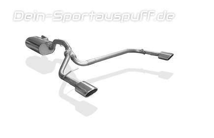 Fox Edelstahl Duplex Sportauspuff Ford Focus 3 Fließheck 1.6 TDCi je 106x71mm oval eingerollt schräg mit Absorber