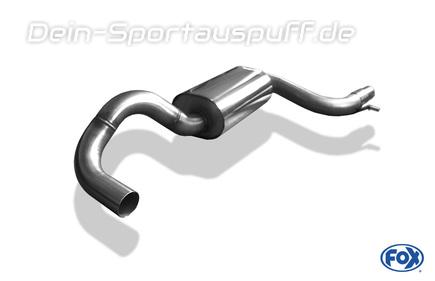 Fox Edelstahl Mittelschalldämpfer VW Beetle inkl. Cabrio (Mod. mit Starrachse) Typ 5C 1.4l
