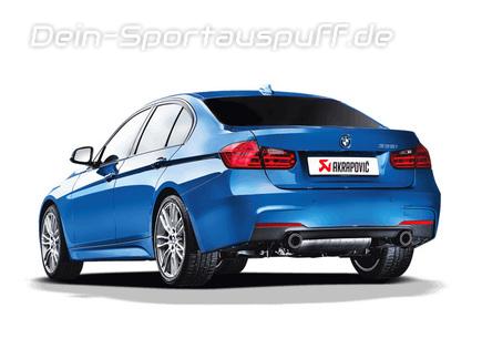 Akrapovic Edelstahl Duplex Sportauspuff BMW 3er F30 F31 335i Limo Touring je 1x rund eingerollt abgeschrägt aus Carbon