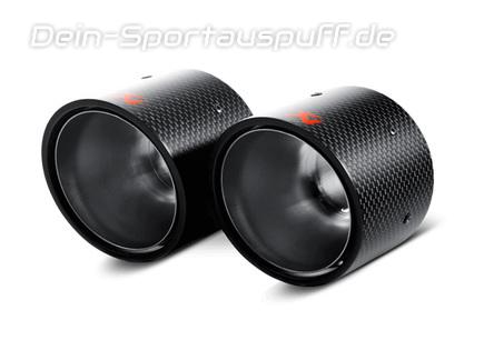 Akrapovic Carbon Mittig Endrohrsatz MINI Cooper S R56 R57 R58 R59 + JCW 2x95mm rund eingerollt abgeschrägt