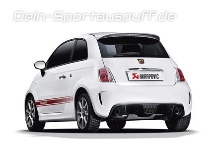 Akrapovic Edelstahl Duplex Sportauspuff inkl. Klappensteuerung Fiat Abarth 500 je 1x115mm rund eingerollt abgeschrägt aus Carbon