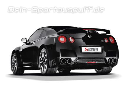 Akrapovic Titan Duplex Sportauspuff Nissan GT-R ab 2007 je 2x rund eingerollt abgeschrägt aus Carbon