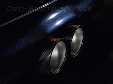 Akrapovic Edelstahl Mittig Komplettanlage ab Kat MINI Cooper S JCW R58 Coupe R59 Roadster 2x95mm rund eingerollt abgeschrägt aus Carbon