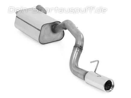 Fox Edelstahl Sportauspuff (63,5mm-System) Ford Focus 2 Fließheck Facelift Bj.08-10 1x90mm rund eingerollt gerade mit Absorber