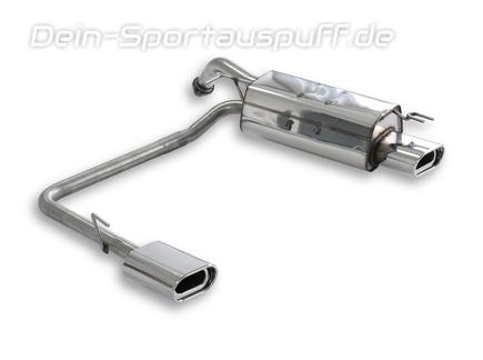 Fox Edelstahl Duplex Sportauspuff Hyundai Accent 3 Typ MC Bj.06-10 135x80mm flachoval eingerollt abgeschrägt mit Absorber
