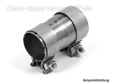 FOX Edelstahl Universal Doppelmuffe 63,5mm innen auf 55,5mm innen inkl. 2 Edelstahl Schellen