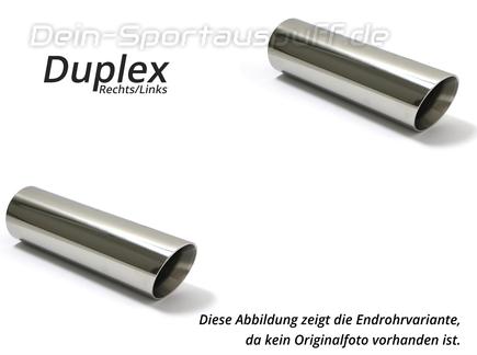 Fox Edelstahl Duplex Sportauspuff VW Golf 7 2.0l TDI 4Motion je 100mm rund doppelwandig abgeschrägt