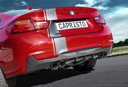 Capristo Edelstahl Duplex Komplettanlage ab Kat BMW 4er 435i F32 Coupe F33 Cabrio u. F36 Gran Coupe je 2x rund mit Keramik-Beschichtung