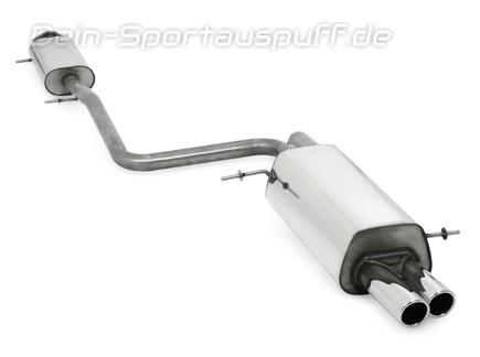 Fox Edelstahl Komplettanlage ab Kat Ford Fiesta MK7 JA8 inkl. Sport 1.6 77/88kW ab 2008 2x70mm rund eingerollt abgeschrägt