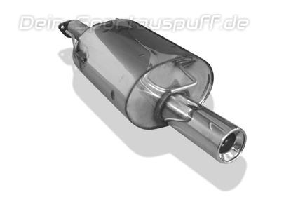 Fox Edelstahl Sportauspuff Honda Civic 6 Fastback 5-türer Typ MA8/MB2 90mm rund eingerollt gerade mit Absorber