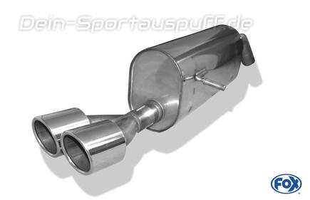 Fox Edelstahl Sportauspuff Peugeot 208 GTI 2x100mm rund eingerollt abgeschrägt