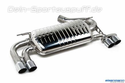 Eisenmann Edelstahl Duplex Sportauspuff BMW 3er F30 F31 Limousine u. Touring 320i bis 06/2015 je 2x76mm rund scharf gerade