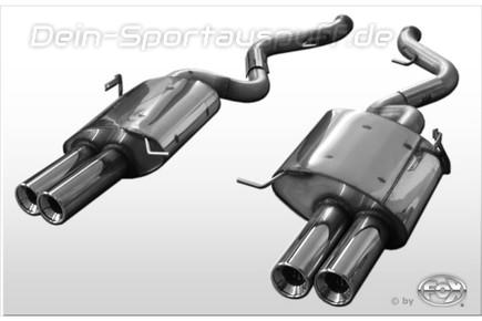 Fox Edelstahl Duplex Sportauspuff SuperSound-Version BMW 3er E92 E93 M3 Coupe/Cabrio je 2x90mm rund eingerollt gerade mit Absorber