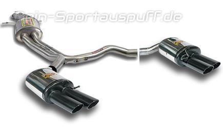 Supersprint Edelstahl Duplex Sportauspuff-Komplettanlage ab VSD Audi S7 quattro Typ 4G je 2x 100x75mm oval eingerollt abgeschrägt in schwarz