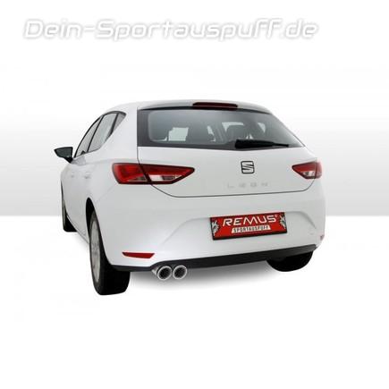 Remus Edelstahl Sportauspuff Seat Leon Typ 5F 1.2l TSI 1.4l TSI 2x84mm Carbon Race rund eingerollt abgeschrägt Remus Edelstahl Sportauspuff Seat Leon Typ 5F 1.2l TSI 1.4l TSI 2x84mm Carbon Race rund eingerollt abgeschrägt