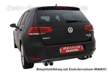 Remus Edelstahl Duplex Endschalldämpfer-Ersatzrohr VW Golf 7 1.2 TSI 1.6l TDI inkl. Endrohrsatz nach Wahl