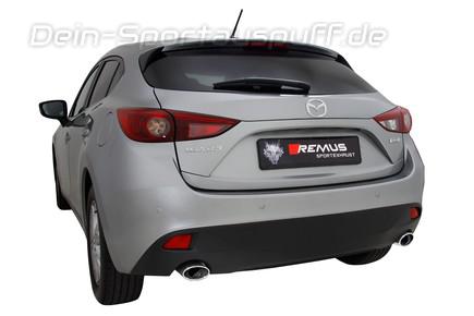 Remus Edelstahl Duplex Sportauspuff Mazda 3 BM BN Bj. 2013-2019 je 120x74mm oval eingerollt abgeschrägt