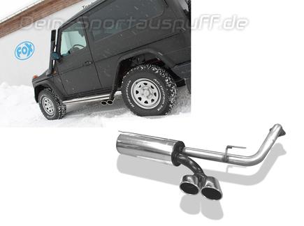 Fox Edelstahl Sportauspuff Mercedes G-Klasse W463 G500 mit Trittbrett 2x115x85mm oval eingerollt nach links abgeschrägt