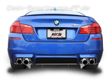 Borla Edelstahl Duplex Sportauspuffanlage ab Kat BMW 5er M5 F10 Limousine je 2x89mm rund eingerollt abgeschrägt