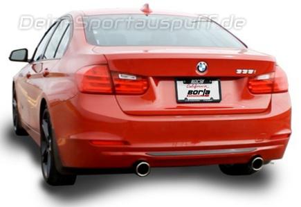 Borla ATAK Edelstahl Duplex Sportauspuffanlage ab Kat BMW 3er F30 F31 335i je 89mm rund eingerollt abgeschrägt