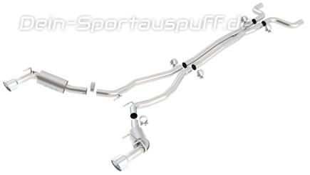 Borla ATAK Edelstahl Duplex Sportauspuffanlage ab Kat Ø63,5mm-System Chevrolet Camaro Coupe Cabrio V8 Modelljahr 2010-13 je 114mm rund eingerollt abgeschrägt