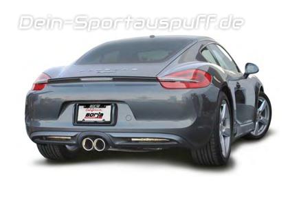 Borla Edelstahl Komplettanlage ab Kat Porsche Cayman Typ 981 2x102mm rund eingerollt abgeschrägt